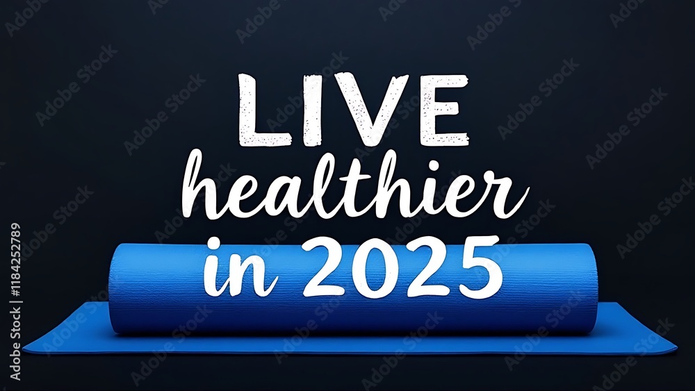 Stock Illustration New year 2025 resolutions healthy lifestyle and