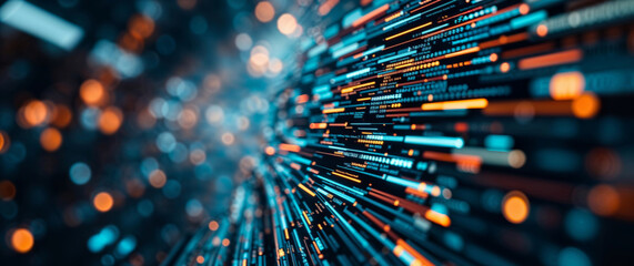Poster - Big data stream transferring high speed information technology through futuristic server room