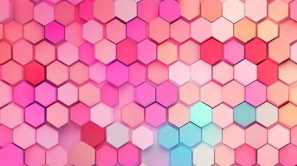 Wall Mural - Soft Gradient Hexagonal Tile Pattern in Pastel Colors for Modern Abstract Background