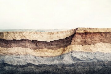 Poster - conceptual photo of geological strata with detailed layers visible symbolizing time and exploration