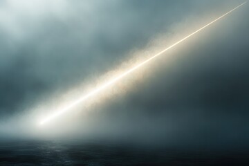 Poster - dramatic shot of beam of light slicing through foggy air symbolizing finding clarity in complex situations