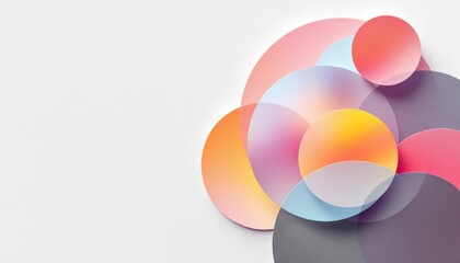 Poster - Abstract multicolored circular patterns on a white background