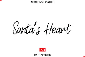 Aufkleber - Santa’s Heart Merry Christmas Quote in Cursive Text Typography