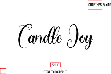 Aufkleber - Candle Joy Christmas Text Saying Cursive Typography Lettering
