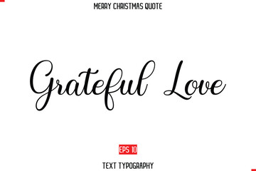 Aufkleber - Merry Christmas Saying in Stylish Typography Text Grateful Love