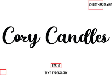 Aufkleber - Christmas Text Saying Cursive Typography Lettering Cozy Candles.