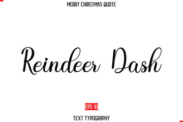 Aufkleber - Merry Christmas Saying in Stylish Typography Text Reindeer Dash