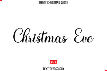 Aufkleber - Merry Christmas Saying in Stylish Typography Text Christmas Eve