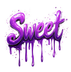Poster - Purple dripping text design with the word 