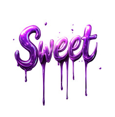 Poster - Purple glossy dripping typography with the word 