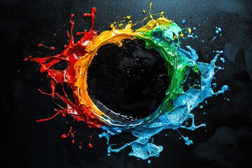 Poster - Colorful Paint Splash Abstract