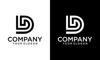 Aufkleber - creative letter d logo design. vector illustration