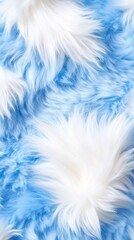 Poster - Soft White Feathers on Blue Background - Ideal for Textures and Design