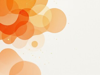 Poster - Abstract orange and yellow circles on white background with overlapping designs