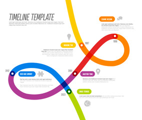 Poster - Simple Loop thick timeline template with vibrant colors display key events from the company history. Timeline is visually engaging, emphasizing each milestone with a unique hue.