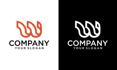 Aufkleber - Creative Elegant line curve vector logotype. Premium letter W logo design. Luxury linear creative monogram.
