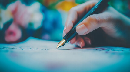 Poster - An individual engaging in a hobby as a way to reinforce optimism and a positive mindset Positive mindset Stock Photo with side copy space