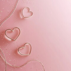 Poster - Romantic Valentine's Day square post template, sale banner store discount promotion with gradient, deep red to soft pink, decorated with delicate white heart outlines subtle sparkling light effects