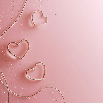 Romantic Valentine's Day square post template, sale banner store discount promotion with gradient, deep red to soft pink, decorated with delicate white heart outlines subtle sparkling light effects