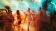 © MaVeRa - Abstract motion blur of people at a party in ibiza. Blurred motion, abstract background. Young people in club dancing. Blurry night club