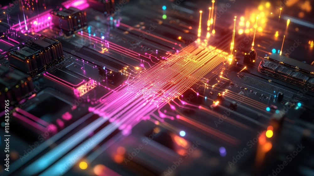 Quantum photonic computing in action, showing photons in a network of ...