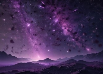 sparkling purple dust particles in a starry night sky , particles, purple