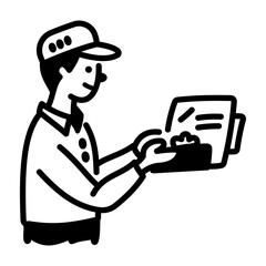 Canvas Print - order delivery icon in hand drawn style