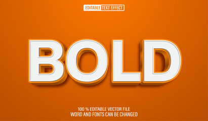 Leinwandbilder - Editable 3d text style effect - Orange Bold Typography text effect Template