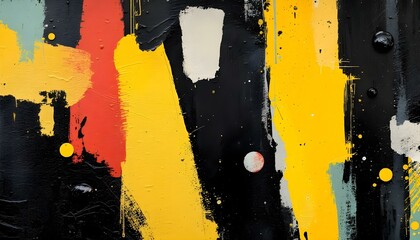Aufkleber - Black and yellow abstract background with a textured brushstroke. Abstract black and yellow grunge with a halftone effect texture background. An abstract backdrop featuring black and yellow tones