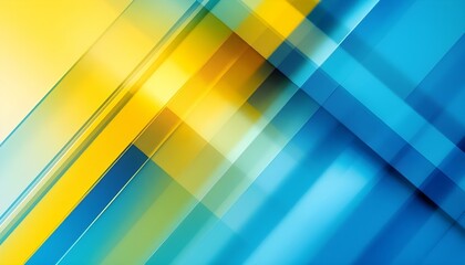 Leinwandbilder - Blue and yellow abstract geometric tech banner with grunge texture. Futuristic design. Colorful line drawing with a blue stripe. A colorful abstract painting with a blue and orange stripe.