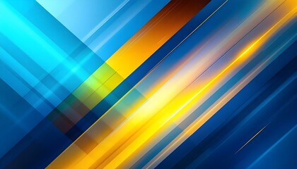 Leinwandbilder - Blue and yellow abstract geometric tech banner with grunge texture. Futuristic design. Colorful line drawing with a blue stripe. A colorful abstract painting with a blue and orange stripe.