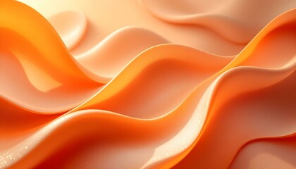 Aufkleber - Bright orange swoosh wave line border background. Abstract orange swoosh satin wave line border. Bright warm orange and yellow abstract modern swoosh elegant soft wave line on white background