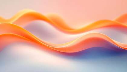 Aufkleber - Bright orange swoosh wave line border background. Abstract orange swoosh satin wave line border. Bright warm orange and yellow abstract modern swoosh elegant soft wave line on white background