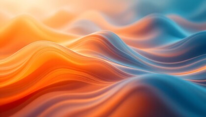 Aufkleber - Bright orange swoosh wave line border background. Abstract orange swoosh satin wave line border. Bright warm orange and yellow abstract modern swoosh elegant soft wave line on white background