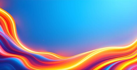 Poster - Bright speed abstract orange swoosh border certificate. Liquid fluid yellow abstract background. Minimalistic soft light abstract swoosh wave border layout. Bright blue abstract speed lines flow