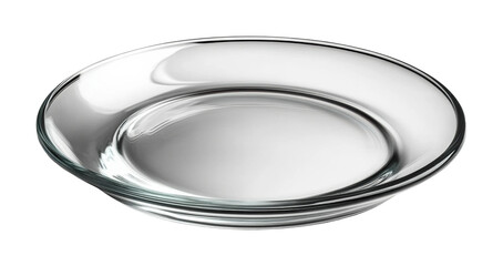 Empty glass plate on kitchenware minimalist high fidelity simple design isolated on transparent background png