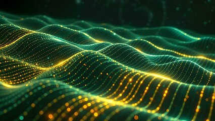 Poster - Abstract glowing light background with patterns and waves