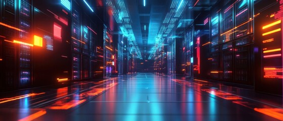 Technology networking and digital communication in business with cloud computing concept web storage for data global social media ai server online binary illustration background modern futuristic