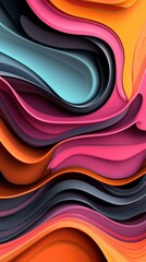 Poster - vibrant fluid abstract curves and layers in vivid colors