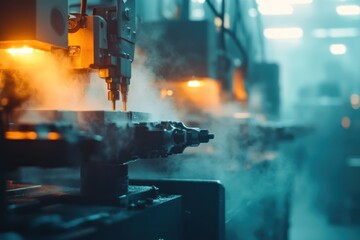 Poster - Industrial Machinery in Action: High-Tech Manufacturing Process