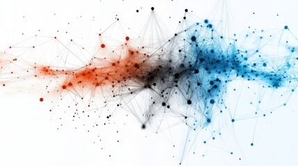 Poster - Vibrant Abstract Digital Visualization of Interconnected Dots and Lines