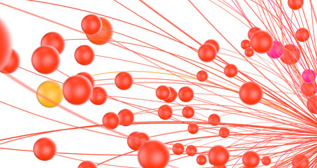 Leinwandbilder - Futuristic geometric double data flow background with connecting dots and lines. Abstract digital