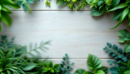 Poster - Top view of wood or plywood for backdrop, light wooden table with nature pattern and color. Blank wood table top on blur big window with curtain and abstract view to green town background