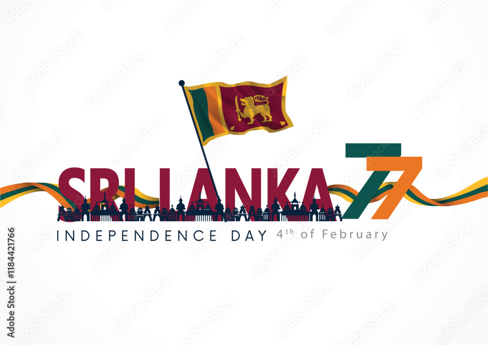 happy independence day Sri lanka. abstract vector illustration design ...