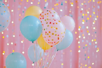 Aufkleber - Festive balloons and colorful lights create a vibrant backdrop for celebrations and joyful gatherings. Generative AI