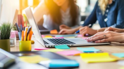 Poster - Teamwork, Collaboration, and Brainstorming Session in a Modern Office Setting
