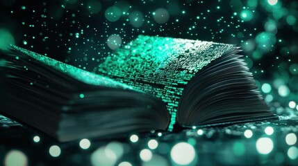 Poster - Mystical Energy Emanating from an Enchanting Celestial Book of Knowledge and Wisdom