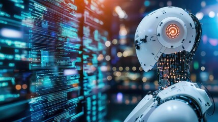 Poster - Futuristic Humanoid Robot Depicting Intelligence and Technological Innovation