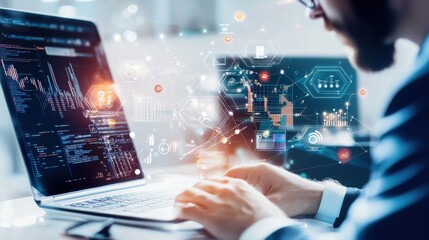 Poster - Digital Data Analytics and Financial Tracking on Laptop Computer Screen