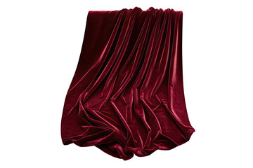 Poster - Velvet prosperity idea. Elegant red fabric flows gracefully, displaying rich texture and depth.